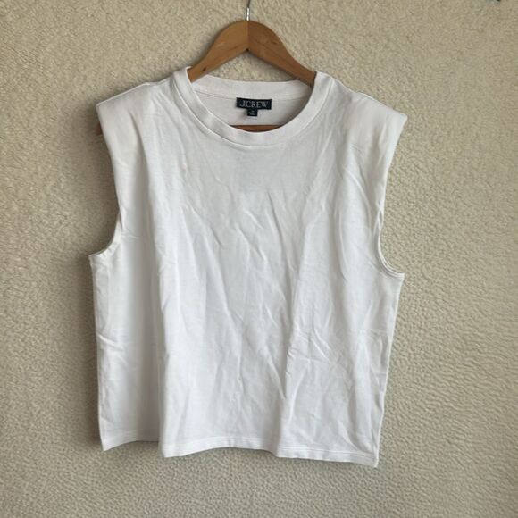 J Crew Muscle Tee Mariner Cotton Womens Medium‎ White - Picture 1 of 10